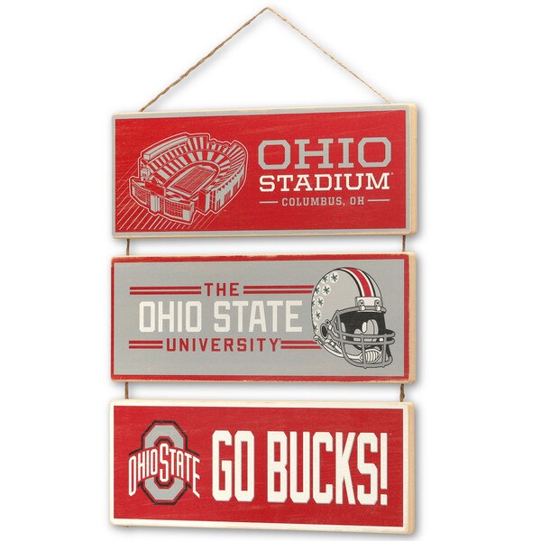 Ohio State University Football Stadium Linked Wood Wall Decor Open